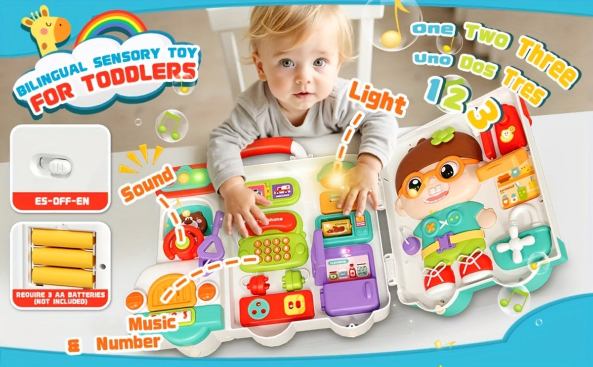 Montessori Busy Board for Toddlers 1-3 — 54-in-1 Sensory Activity Board with Zippers Buckles Locks, Fine Motor Skills Learning Toy for Boys Girls Ages 18 Months+, Birthday Christmas Gift