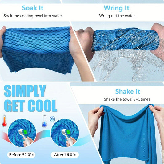 Neck Cooling Towels 8-Pack with Carabiner Clips and Carry Bag for Sports