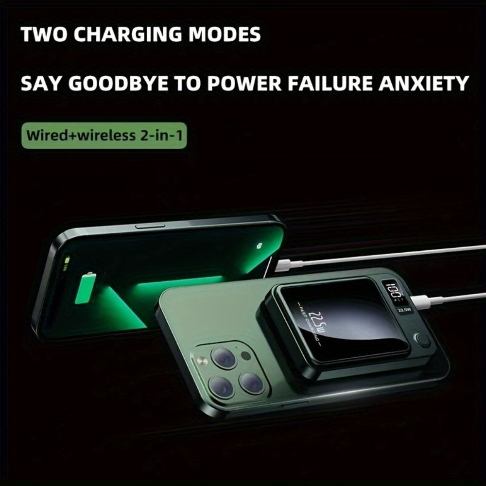 Magnetic Power Bank 10000mAh MagSafe Compatible Wireless Portable Charger PD20W 22.5W Fast Charging LED Digital Display USB-C iPhone 15 14 13 12 Android 4 Colors