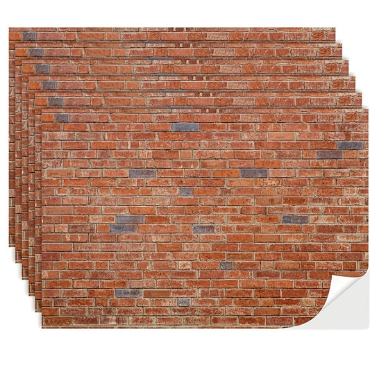 12-Sheet Peel-and-Stick Dollhouse Wallpaper, Red Brick, 1:12 Scale