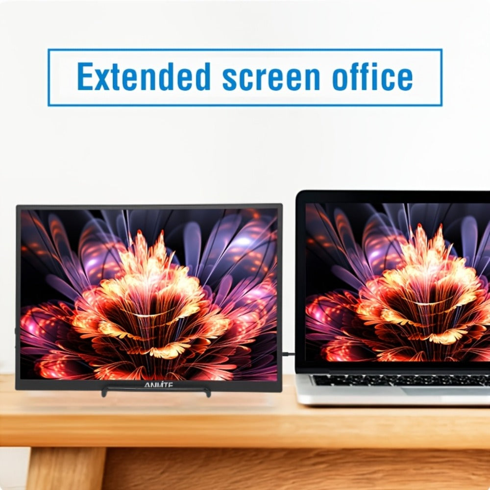 Anmite 10.5" IPS Portable Monitor 1280P 100% sRGB USB-C, Laptop Second Screen Gaming Extension Display for Mac PS4 PS5 Raspberry Pi Switch Steam Deck, Ultra-Slim Travel Monitor
