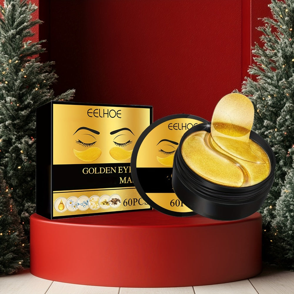 Under Eye Patches 120pcs (2 Boxes) with Hyaluronic Acid, Collagen & Glycerin - Gold Eye Mask for Dark Circles, Puffiness & Fine Lines, Deep Moisturizing Eye Contour Treatment