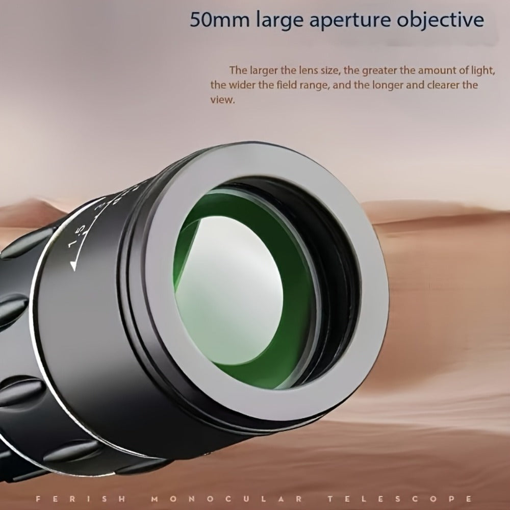 Monocular Telescope 10x50 High Power HD Compact Scope with Manual Focus for Adults Bird Watching Hiking Hunting Travel Outdoor Sightseeing Gift