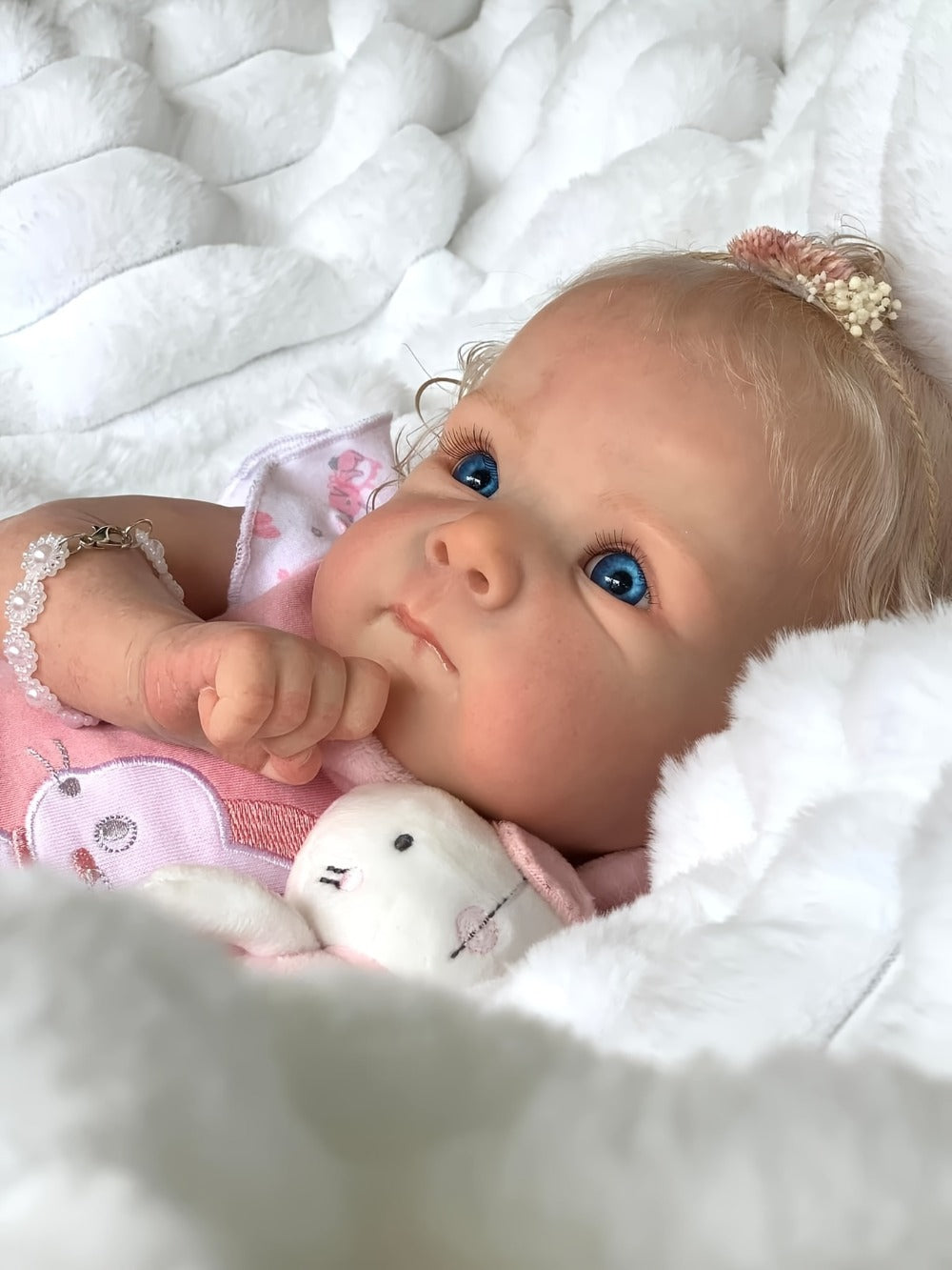 16-Inch Reborn Baby Doll with Rooted Hair and Soft Cloth Body