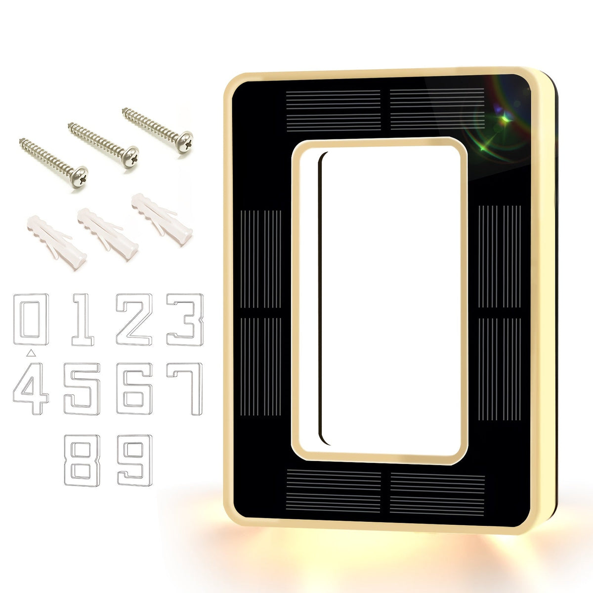 LED Solar House Number Light 6.7 Inch Wall Mounted – Smart Sensor Illuminated Address Number for Home Decor, No Wiring Energy-Saving Solar Powered Outdoor Light