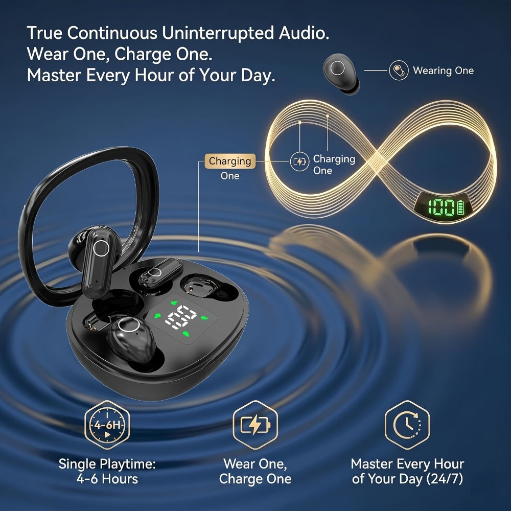 Sleep Mini Earbuds 2 Pairs Wireless Bluetooth In-Ear Headphones Long Battery Life HD Calling 3 Colors Sport Use Single Compartment Case All Seasons
