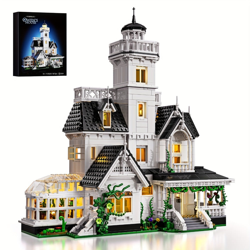 1877-Piece Victorian-Style House Building Block Set