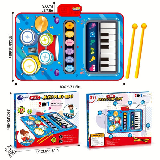 Kids Electronic Drum Music Mat with Two Model Options for Rhythm Play