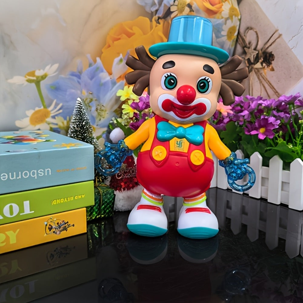 Dancing Clown Toy Doll with Light & Music, Swinging Fidget Toy for Kids Boys & Girls, Funny Weird Halloween Decoration, Christmas Birthday Gift for Children Ages 3+