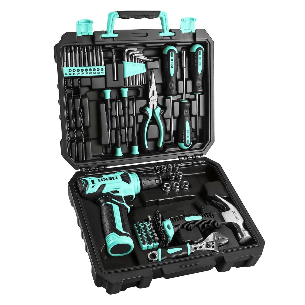 Cordless Drill Tool Kit 119/151PCS – 8V/12V Electric Power Drill Set with Screwdriver, Hammer, Wrench | All-in-One Home Repair & DIY Hand Tools for Women | Perfect Gift