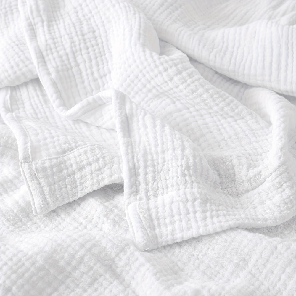 Muslin Blanket 100% Cotton 6-Layer – Breathable Soft Gauze Throw for Couch & Bed, All Season, Machine Washable, 13 Colors, 5 Sizes