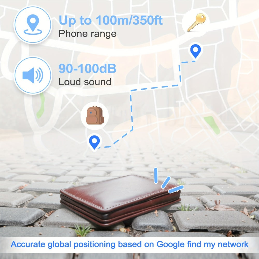 Bluetooth Tracker 2 Pack Android Rexzol Find My Mini GPS Tag – No Subscription No Monthly Fee, Anti-Lost Locator with Keychain Case for Keys Wallet Pets Cars Luggage Smart Tag for Android Phones