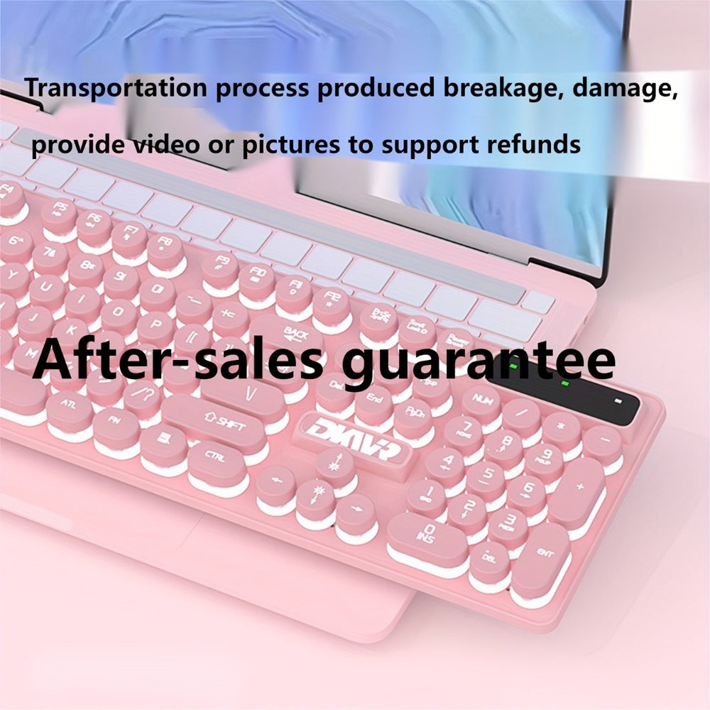 Retro Punk Keyboard and Mouse Set 104 Keys Silent Mechanical Feeling 6D Macro Mouse USB Wired Ergonomic Design for PC Laptop Desktop Gaming Office Home Creative Workstation