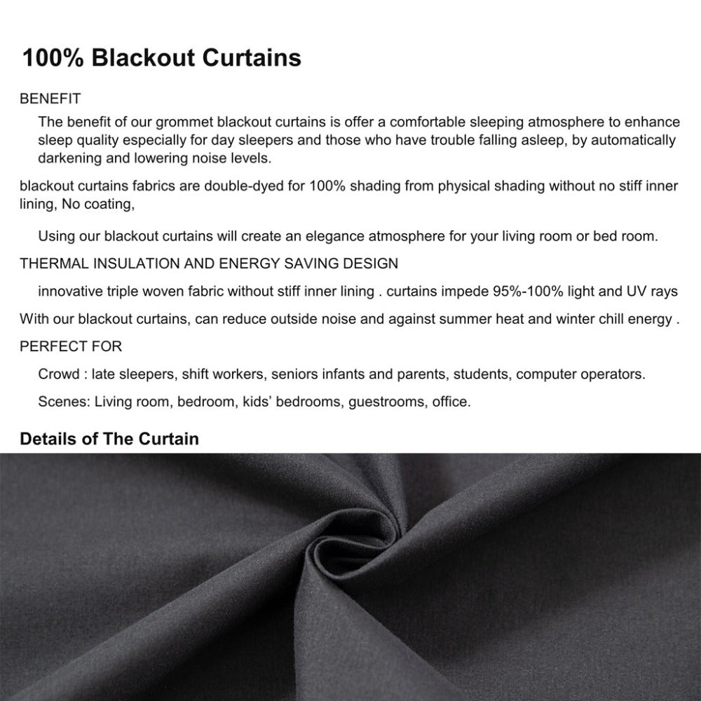 Blackout Curtains 4 Panels – 100% Light Blocking Thermal Insulated Soundproof Privacy Window Curtains for Bedroom Living Room