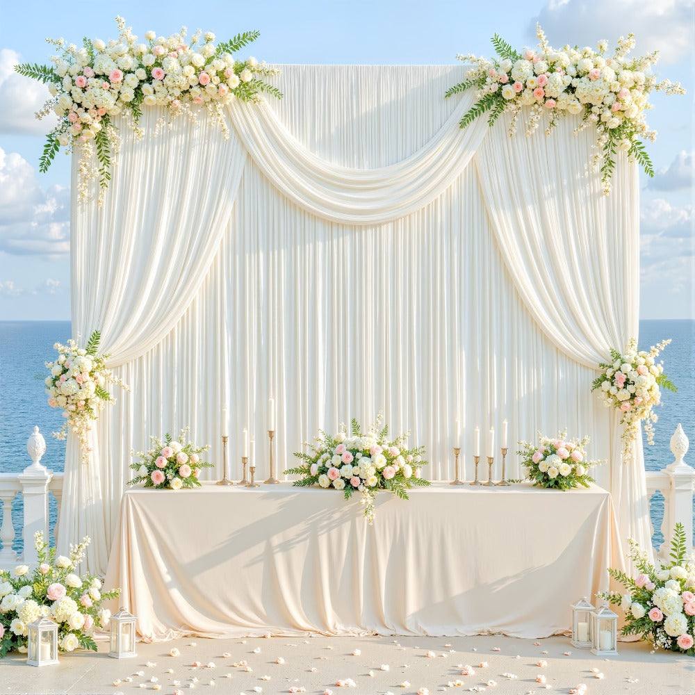 4-Pack 5x10ft Elegant Spandex Photography Backdrop | Wear-Resistant, Wrinkle-Free, Soft & Opaque Party Decoration Banners for Weddings, Birthdays, Stages, Exhibitions & Events