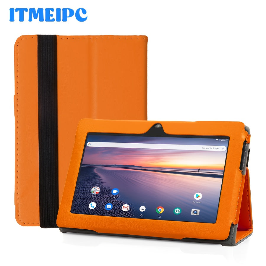 7 Inch Android 14 Tablet for Kids & Beginners – Quad-Core, 4GB RAM, 32GB ROM, HD IPS Display, Dual Camera, WiFi, USB-C, Built-in Case, Lightweight Portable Design, Perfect Gift for Children & Seniors
