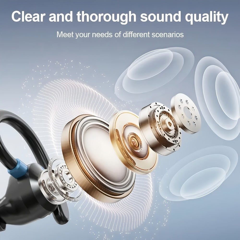 Hi-Fi Stereo Wireless Earbuds LED Digital Display Touch Control Noise Canceling Fast Charging Gaming Sport Headset Lightweight In-Ear Earphones for Commute Gamers iOS Android Black Blue White