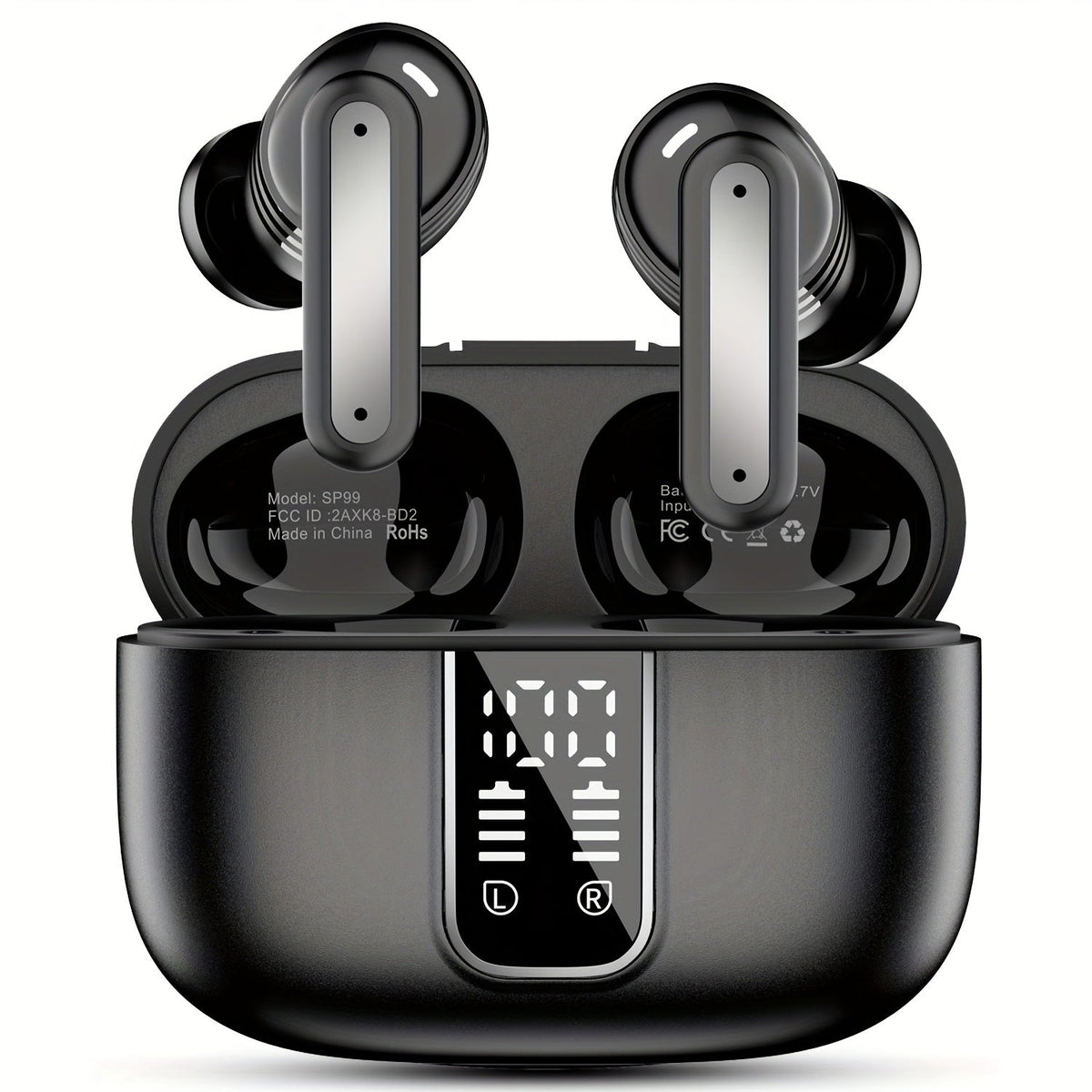 ENC Sports Wireless Earbuds ANKRIYUL Stereo Headphones Environmental Noise Cancellation Charging Case Compatible Smartphone Laptop TV Music Calls Earphones Black