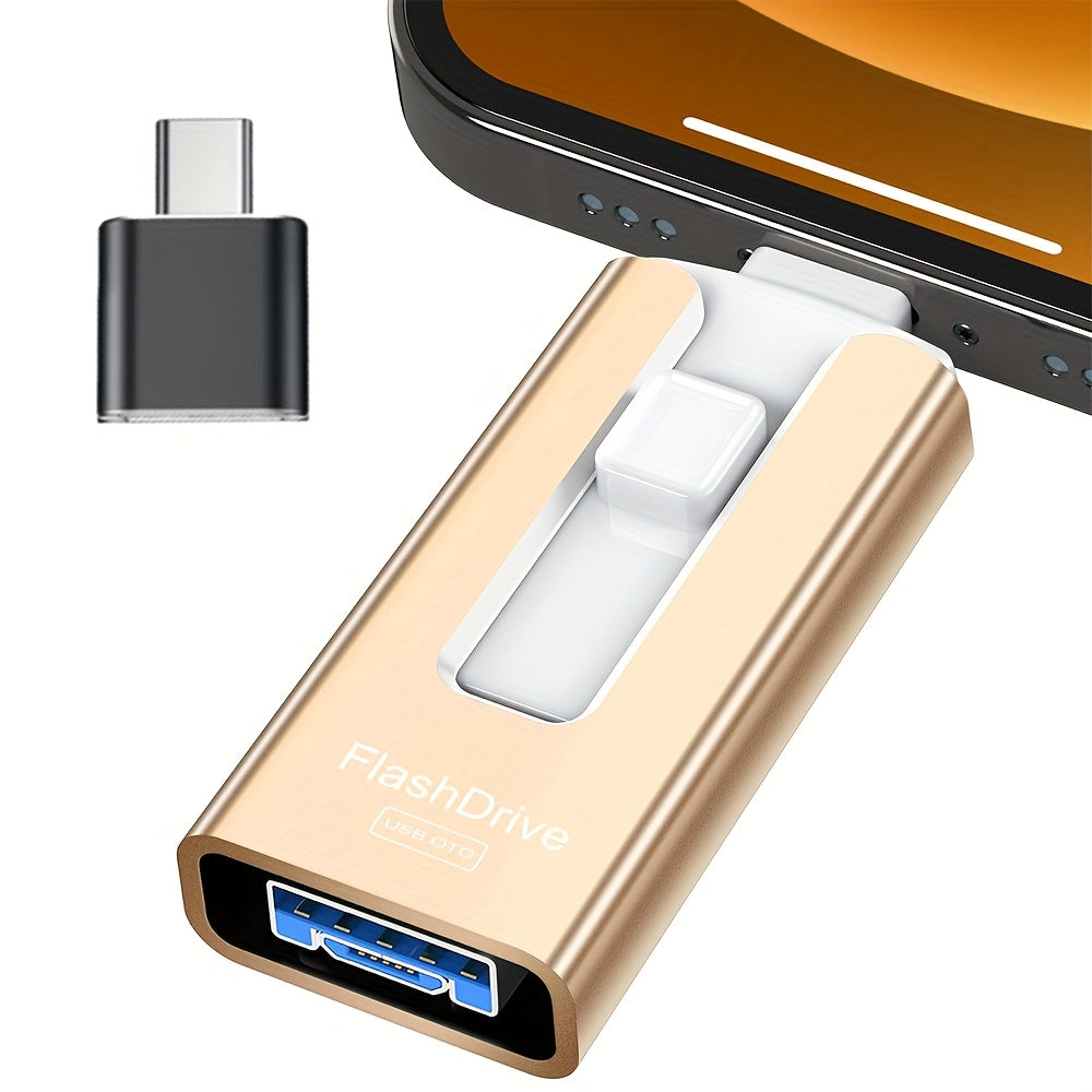 Photo Stick 256GB for iPhone iPad – One-Click Backup USB Flash Drive with Password Protection High-Speed External Memory Stick for iPhone 15 14 13 12 11 Android PC Mac