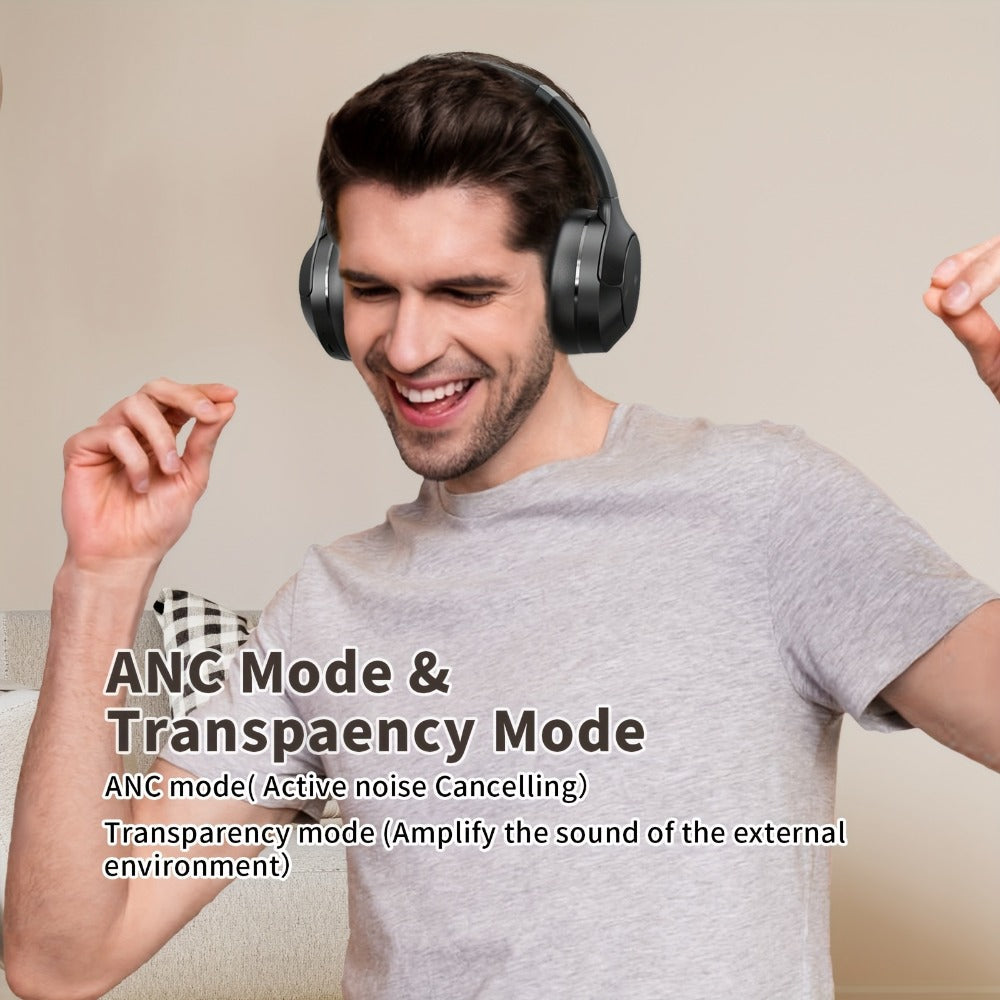 70H Hybrid ANC Over-Ear Headphones Wireless with Mic – Dual Device Connection 40mm Hi-Res Deep Bass Foldable Lightweight Type-C for Home Office Travel Black