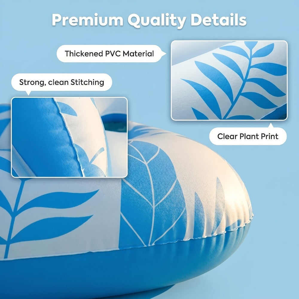 Inflatable Pool Lounger with Backrest, XL 77 x 50 Inch Tanning Float