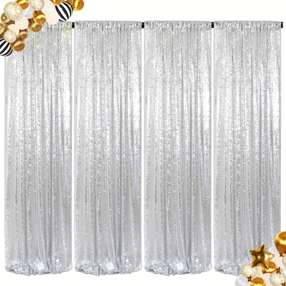 Sequin Backdrop Curtains 2FTx8FT Glitter Photography Background Panels for Party Wedding Birthday Stage Decoration Gold Yellow Shimmer Curtain Set 4 6 10 Panels Available