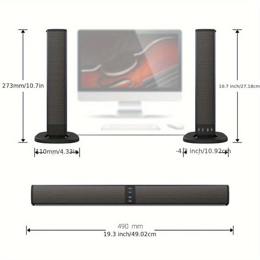 Soundbar with Four Drivers, 20W Output, Bluetooth 5.0, TWS and Five EQ Modes
