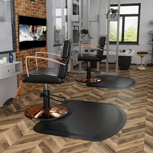 Anti-Fatigue Salon Mat with Round Chair Cutout and Non-Slip Backing