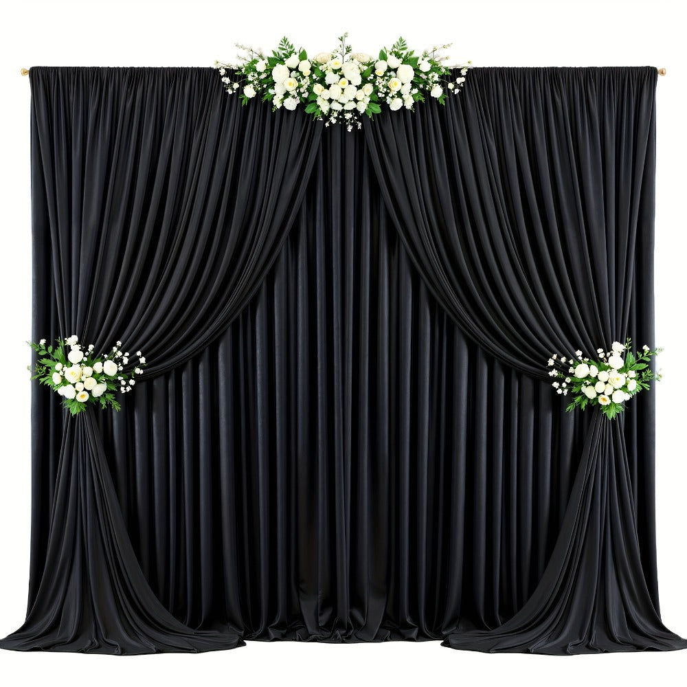 4-Pack 5x10ft Elegant Spandex Photography Backdrop | Wear-Resistant, Wrinkle-Free, Soft & Opaque Party Decoration Banners for Weddings, Birthdays, Stages, Exhibitions & Events