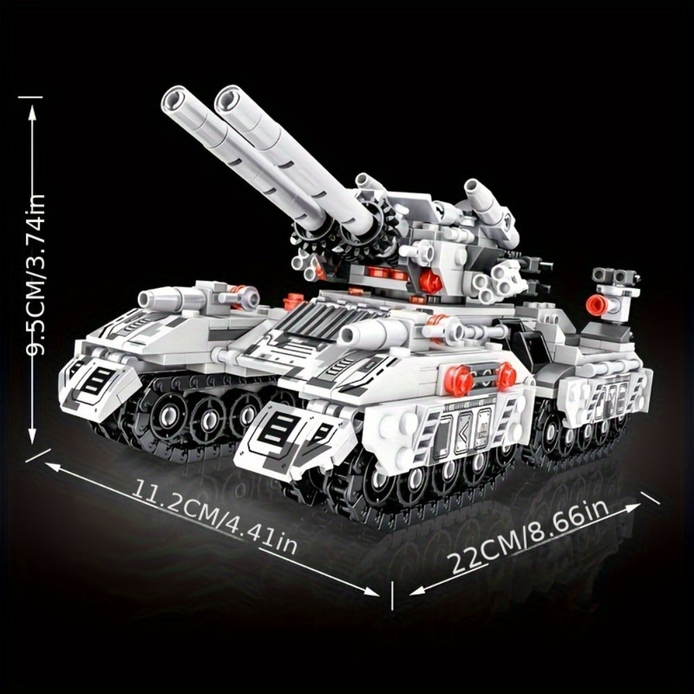 8-in-1 Snow Tank Building Block Set, 1628 Pieces, 9 Military Models