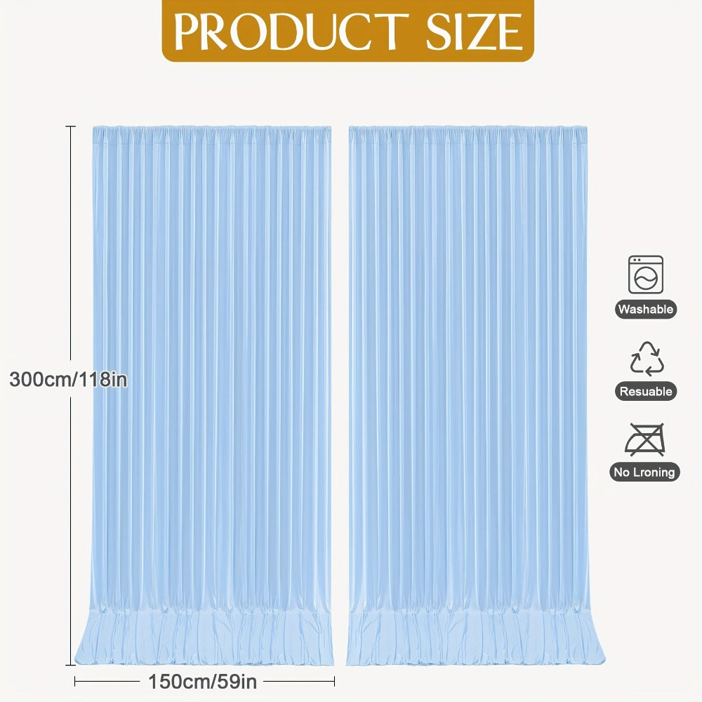 Photography Backdrop 4-Pack 5x10ft Polyester Spandex Background Cloth | Wrinkle-Resistant, Soft & Smooth with Pole Pockets | Wedding, Birthday, Banquet, Party & Event Decoration Curtains