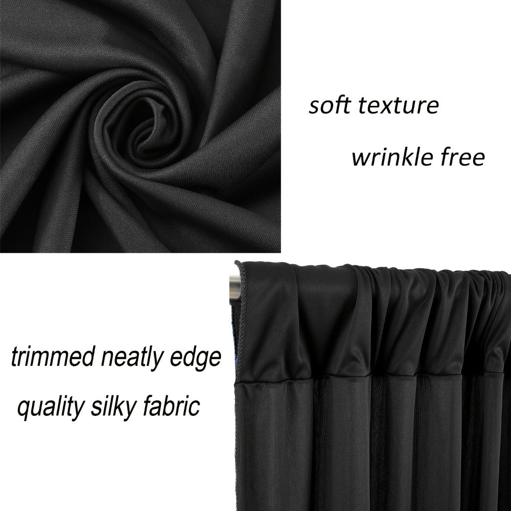 10x10Ft Polyester Photography Backdrop 2-Pack – Photo Booth Background Curtain for Party, Birthday, Wedding, Holiday, Stage & Exhibition Decoration, Wrinkle-Free, Machine Washable, Easy Pole Install