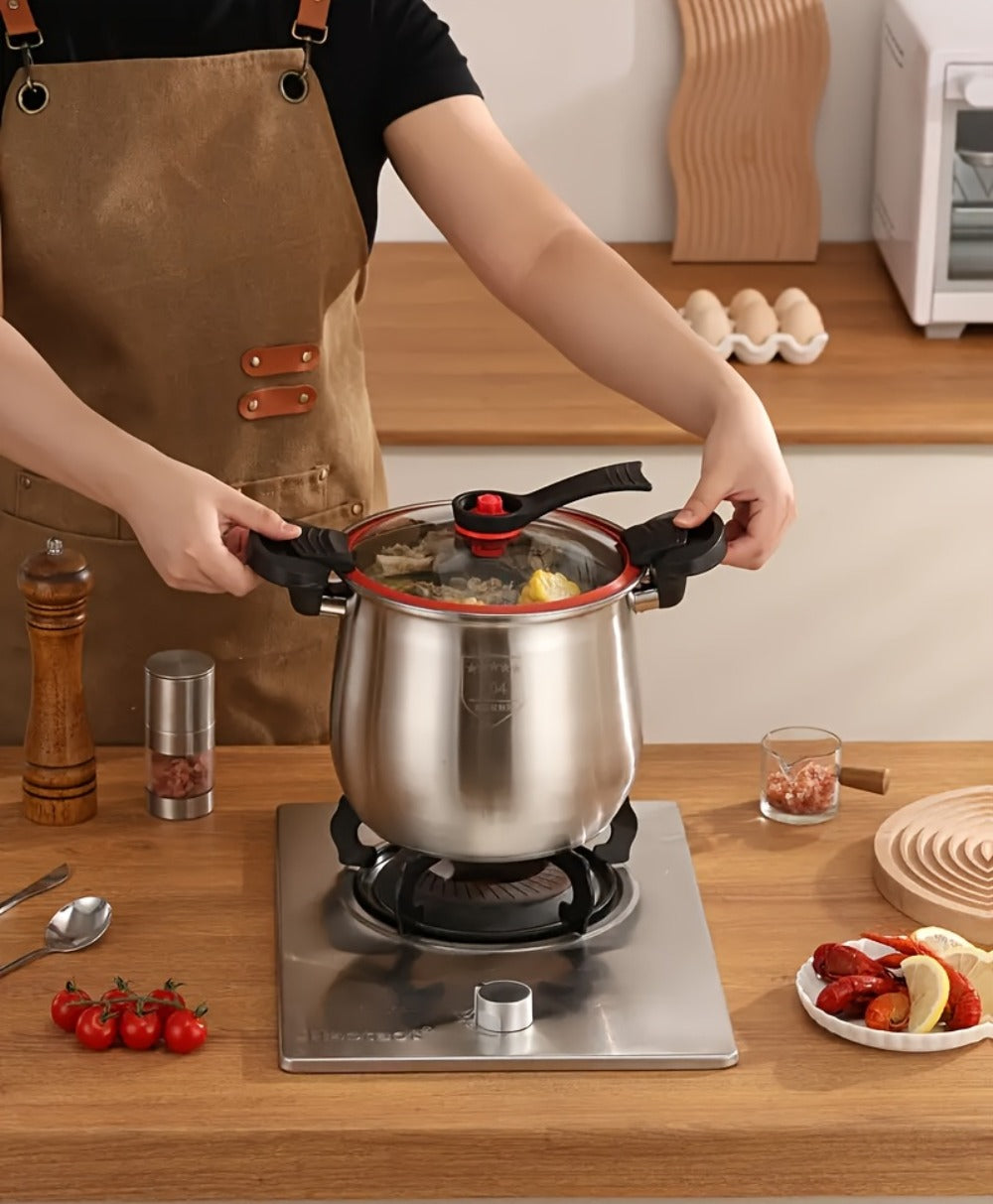 304 Stainless Steel Stew Pot Large Capacity – Food-Grade Non-Stick Multipurpose Cooker | Induction & Gas Stove Compatible Soup Pot for Home Kitchen | Durable Even-Heating Cooking Pot
