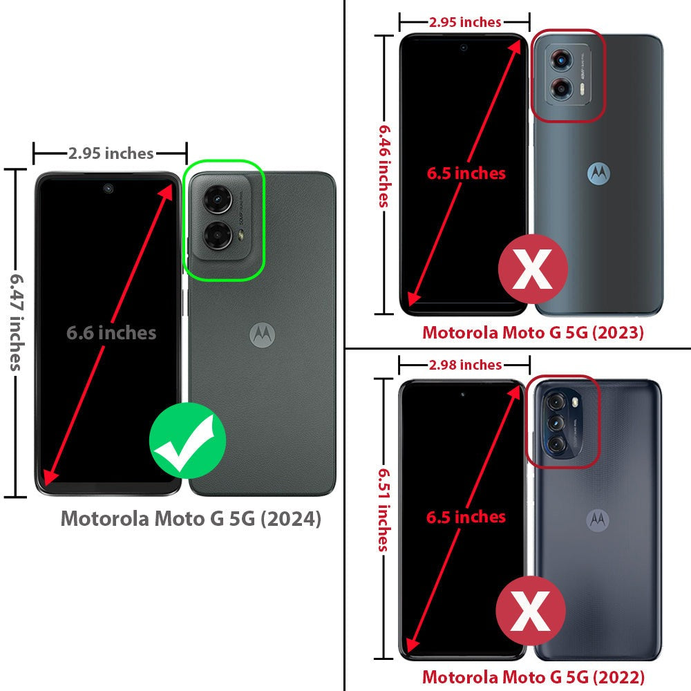 Moto G 5G 2024 Case with Tempered Glass Screen Protector & 360° Magnetic Ring Stand Kickstand – Shockproof Wireless Charging Compatible Protective Cover for Motorola Moto G 5G 2024