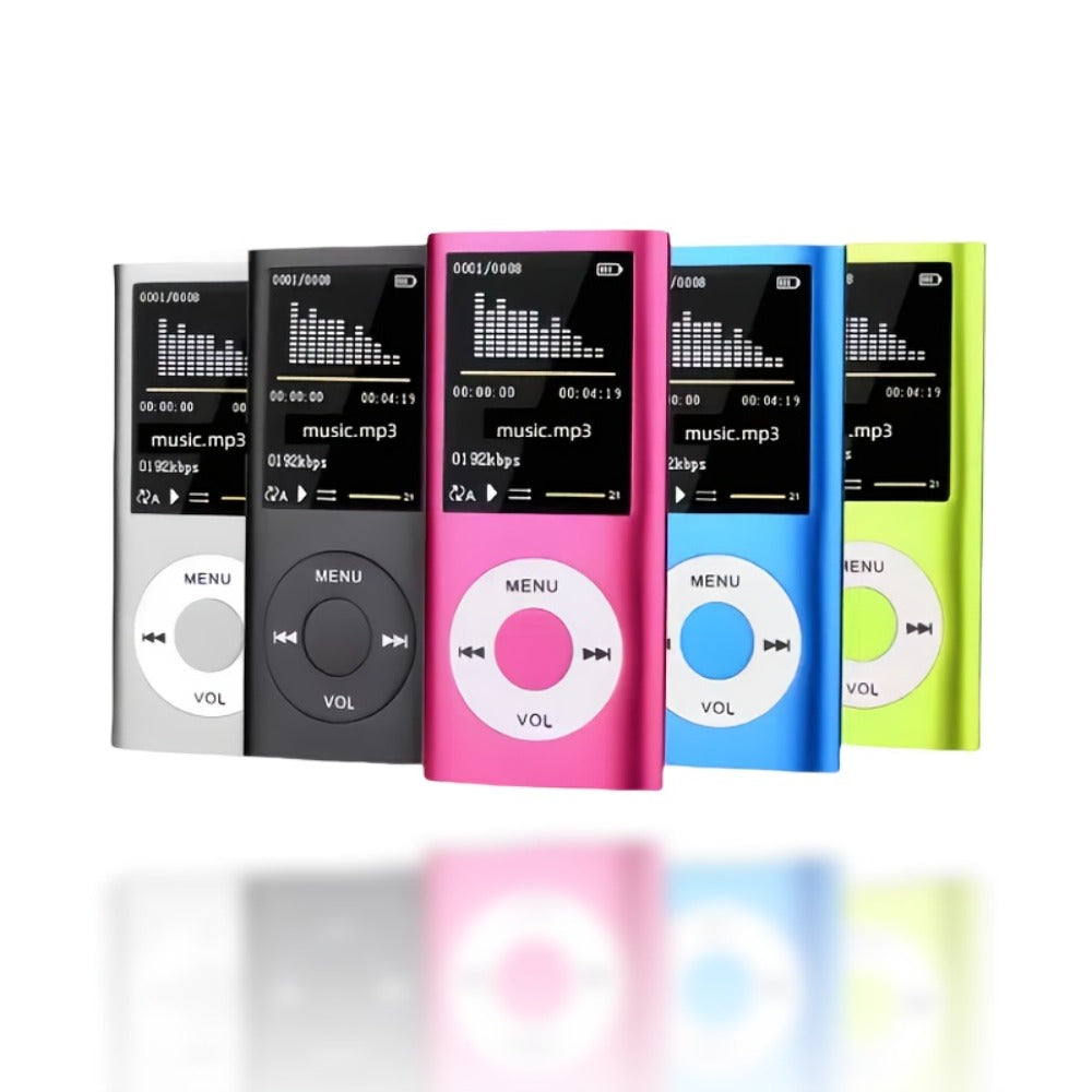 MP3 Player with 64GB Expandable Storage, 8-Hour Battery, Lossless FLAC HiFi Audio, Voice Recorder, E-Book Reader, Photo & Video Viewer, Aluminum Alloy Body, No Bluetooth, Wired Earphone Included