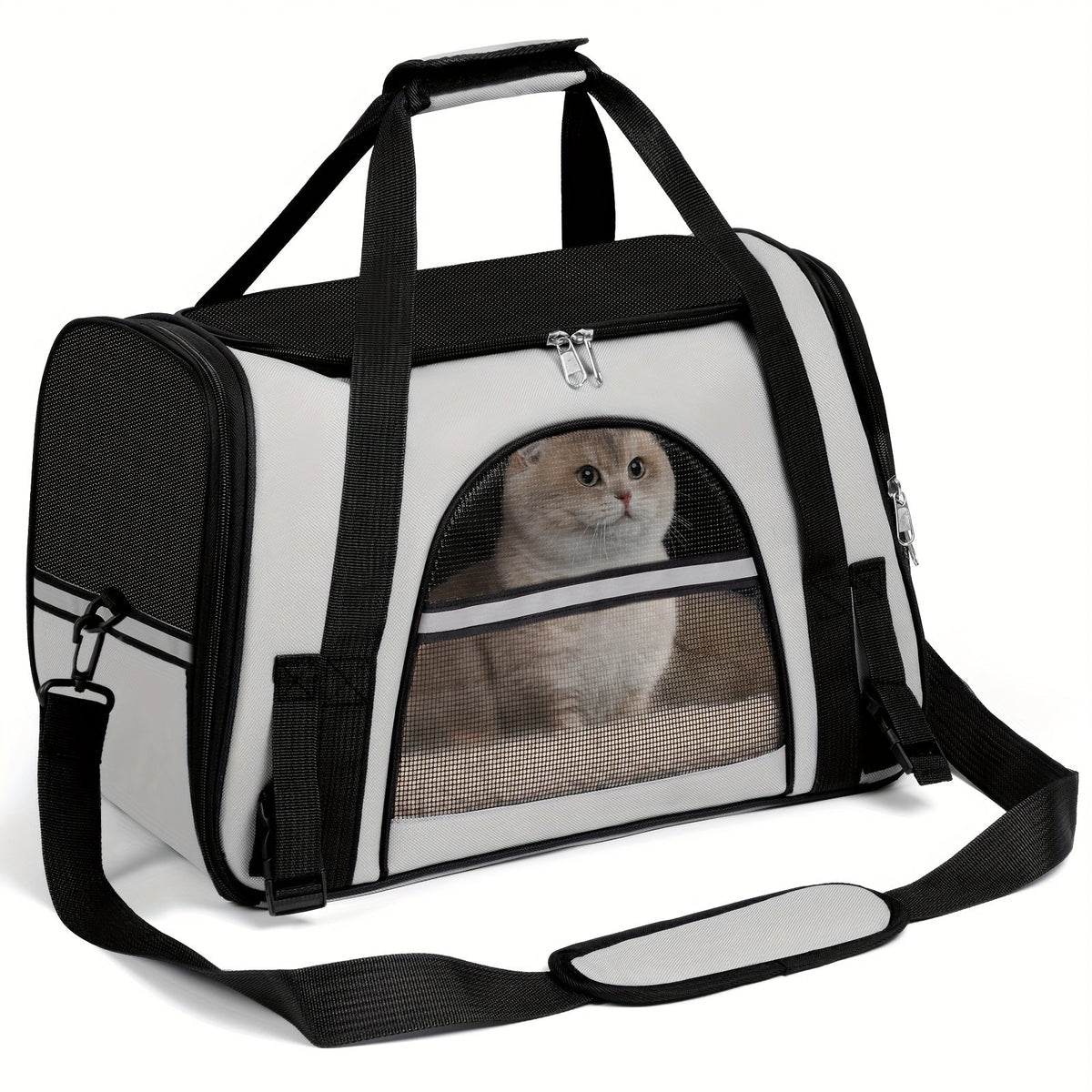 Foldable Cat Carrier Backpack | Airline Approved Collapsible Pet Travel Bag for Cats & Dogs, Spacious Ventilated Design, Anti-Escape Secure Zipper, Car-Friendly Breathable Cage, 6 Colors Available