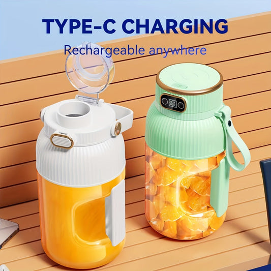 Portable Blender with Digital Display and USB Charging for Smoothies and Shakes