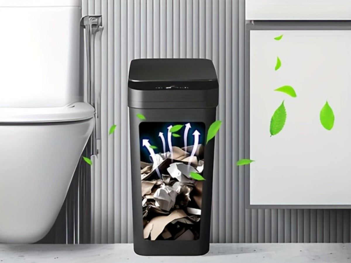 Motion Sensor Trash Can 2-Pack – 2.8 Gallon Touchless Automatic Slim Garbage Can with Auto Lid, Hands-Free Infrared Sensor Waste Basket for Bathroom Bedroom Office | White & Black
