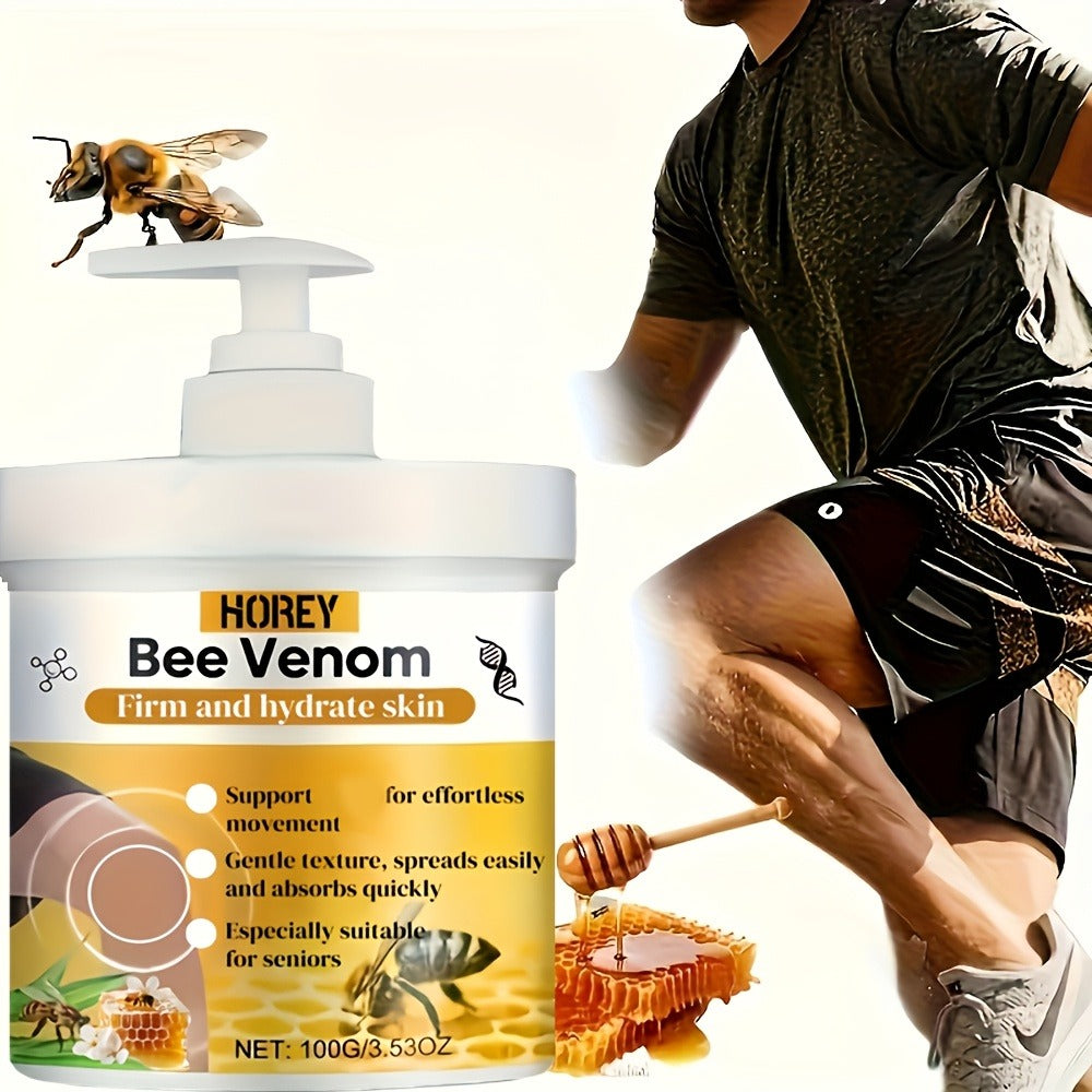 Bee Venom Massage Cream 100g with Turmeric & Arnica – Skin Tightening Deep Moisturizing Firming Body Lotion, Anti-Aging Hydrating Cream for All Skin Types, Women & Men