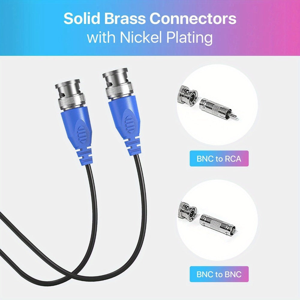 CCTV BNC Cable 4-Pack 100ft 30M, ZOSI Video Power 2-in-1 Security Camera Cable with BNC Connector and DC Plug, 100% Pure Copper, Plug and Play for DVR Security Surveillance System, Black
