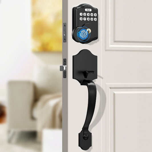 Fingerprint Keypad Deadbolt Lock with Key Entry, 300 Users and Temporary Codes