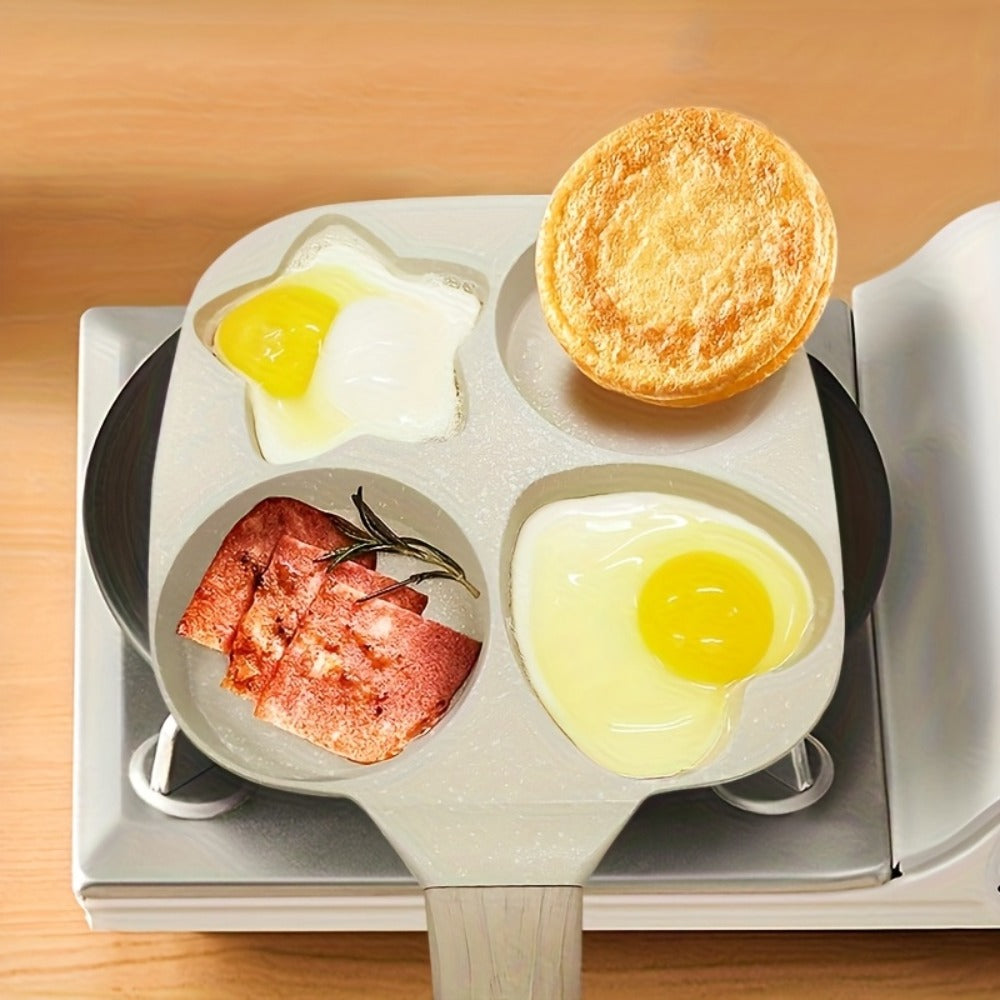 Non-Stick Cookware Set 5-Piece Beige – Pumice Stone Coating Egg Frying Pan Pancake Skillet with Kitchen Utensils | Aluminum Induction Compatible Home Cooking Set for Eggs Pancakes & Breakfast