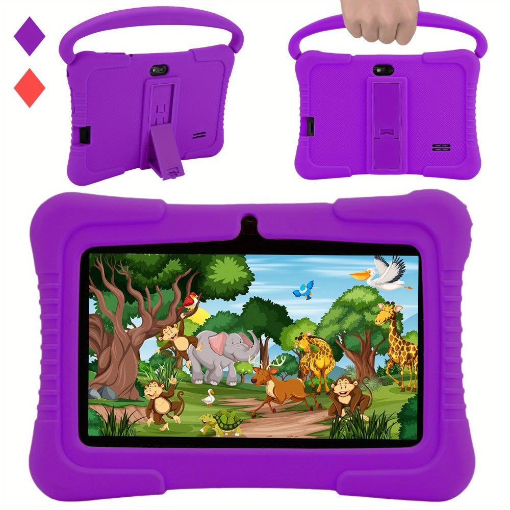 Kids Tablet 7 Inch Android with Parental Controls, Dual Camera & Silicone Case – 2GB RAM, 16/32GB Storage, WiFi, Eye Protection Screen, Educational Gift for Boys & Girls Ages 3-10