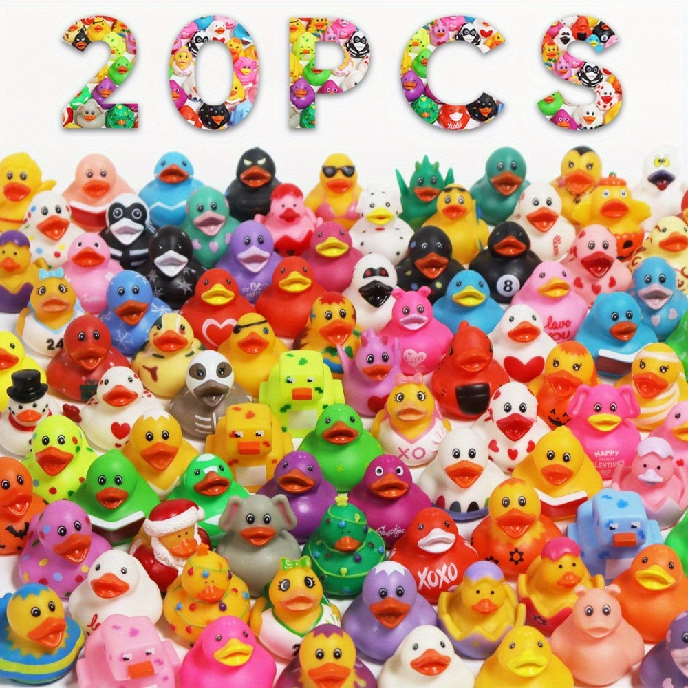 Mini Rubber Ducks Bulk Set – 2" Floating Bath Toy Variety for Kids, Cute Assorted Ducks for Bath Time, Pool Play, Birthday Parties & Jeep Duck Gifts, Fun Party Favors for Boys & Girls