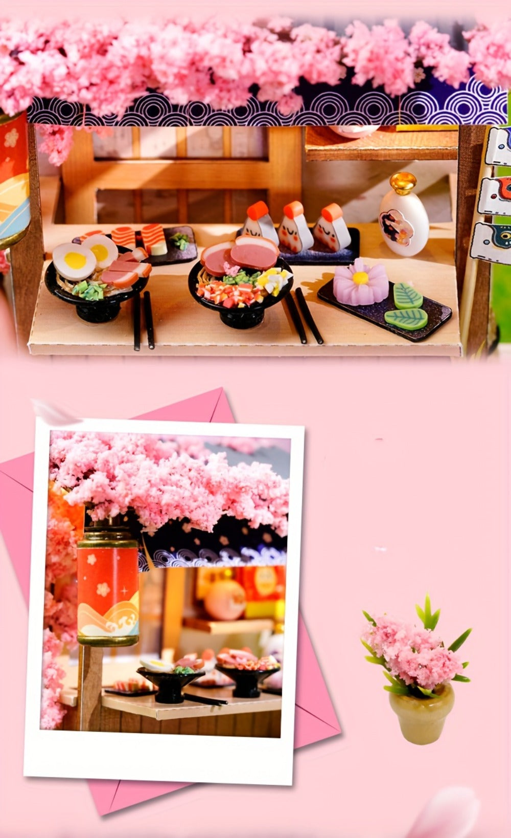 DIY Wooden Miniature Shop Kit with Dust Cover in Four Themes