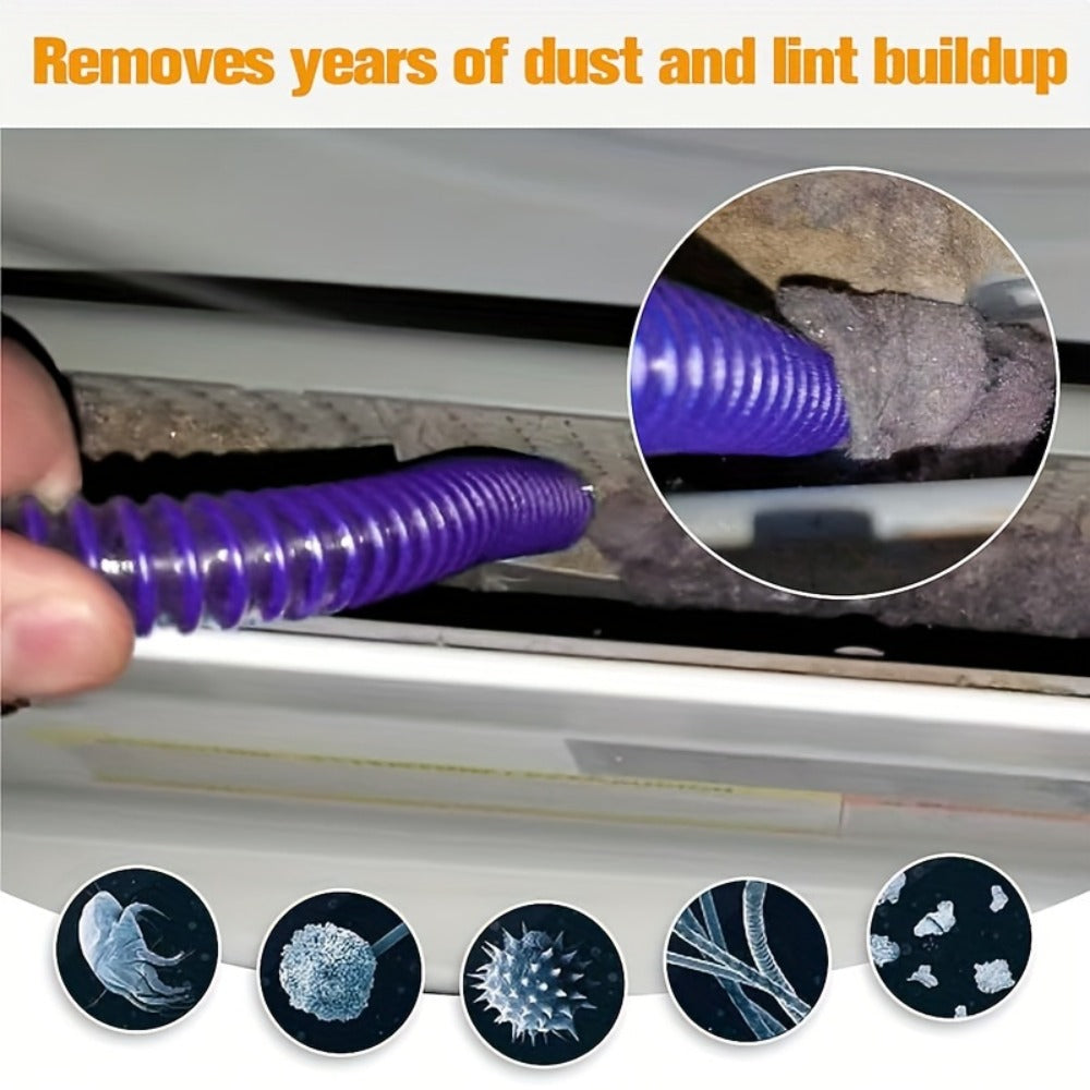 Dryer Vent Cleaner Kit Vacuum Hose Attachment for Dyson V15 V12 V11 V10 V8 V7 V6 – Flexible Lint Remover Dryer Vent Cleaning Brush with Vacuum Attachment, Reduces Fire Hazard