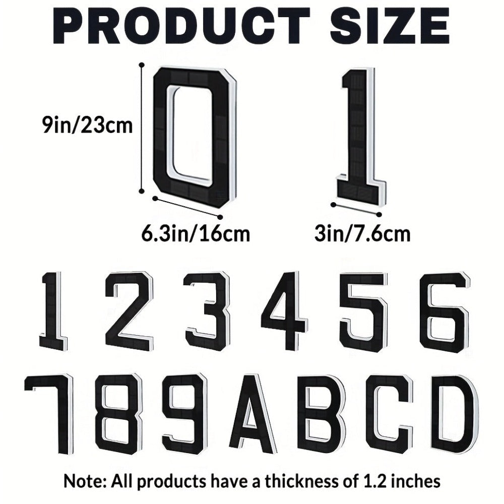Solar House Numbers 9 Inch Backlit LED Address Sign – Waterproof IP44 Illuminated Number Plaques with Smart Light Sensor for Home Garden Courtyard Modern Decor