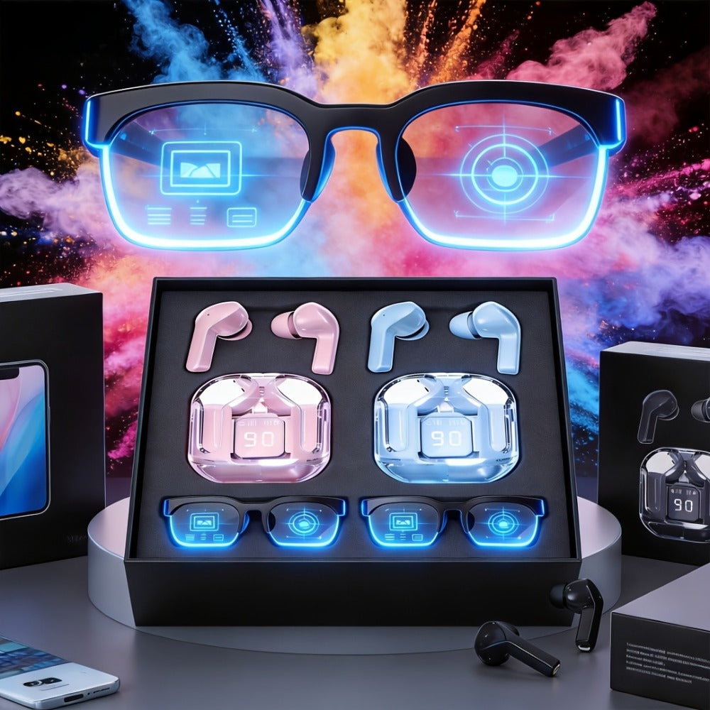 Smart Sunglasses with HiFi Speakers & AI Real-Time Translation – Built-In Mic, Hands-Free Calling, Wireless Music, Fashion Headphone Bundle, Trendy Wearable Tech for Travel Music Lovers 2026