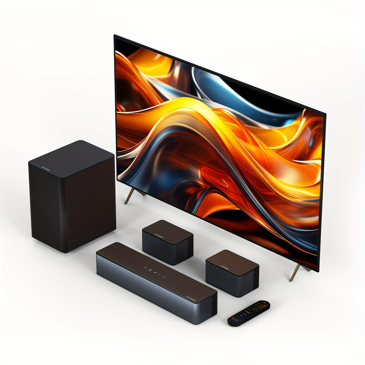 ULTIMEA 5.1 Channel Soundbar with Subwoofer & Adjustable Rear Surround Speakers, BASSMX Deep Bass Technology, SurroundX Algorithm, Movie Dialogue Music Modes, Remote Control – Home Theater Sound System for Smart TV (320W / 410W Dolby Atmos)
