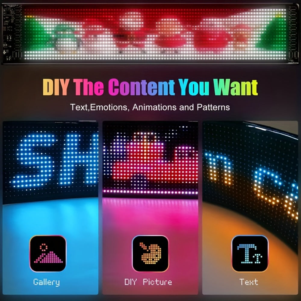Programmable LED Demon Eyes Sign 2 Pack App Controlled - Synchronized Flashing, Scrolling Text Display, USB Powered for Car, Party, Store Signage, Concert & Gaming Setup (Medium / Large)